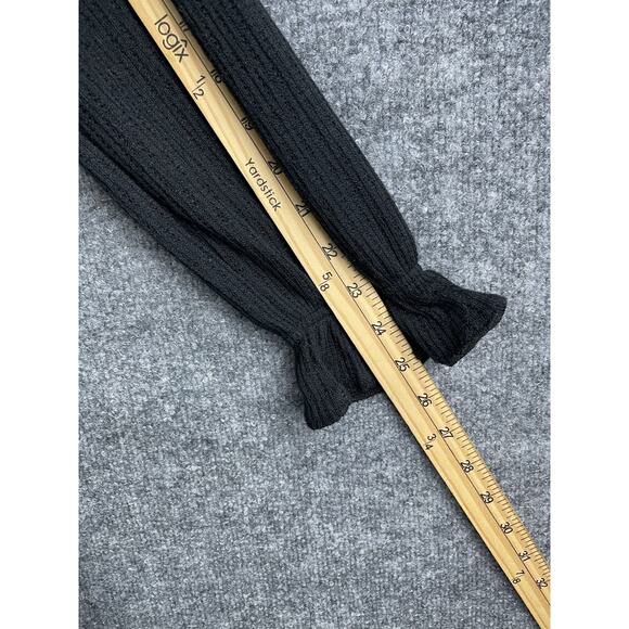 Umgee Black Colorful V-Neck Textured Tiered Ruffled Long-Sleeve Mini Dress Sz S - Picture 10 of 10